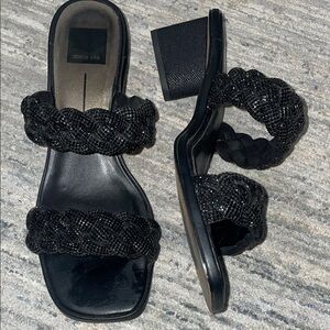 Dolce Vita braided Black Heeled sparkly Sandals
